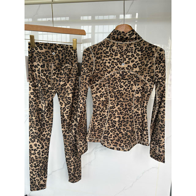 Leopard Print Yoga Tracksuit Set