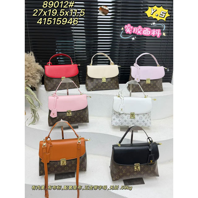 Fashion Printed Color Block Leather Messenger Bags