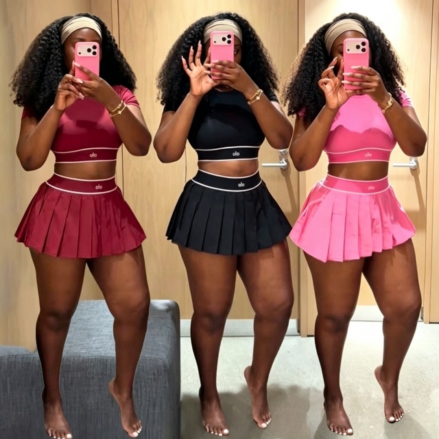 Fashion Sport Pleated Skirt Set