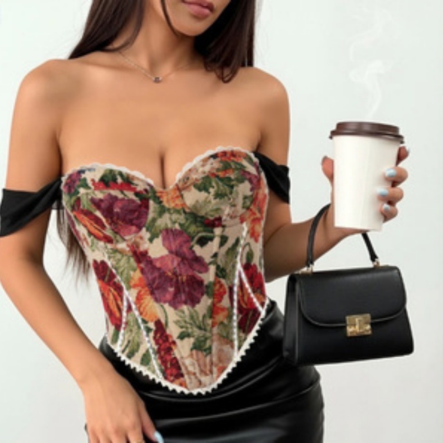 Strapless Jacquard Bustier Corset