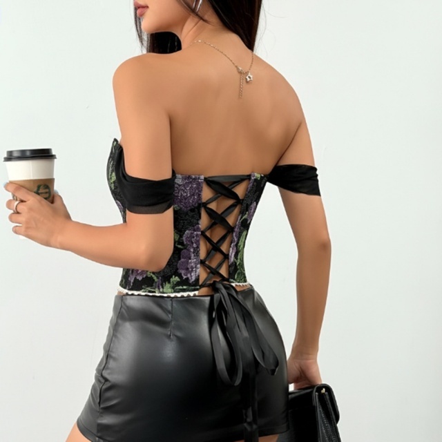 Strapless Jacquard Bustier Corset