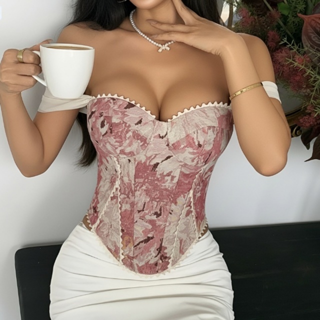 Strapless Jacquard Bustier Corset