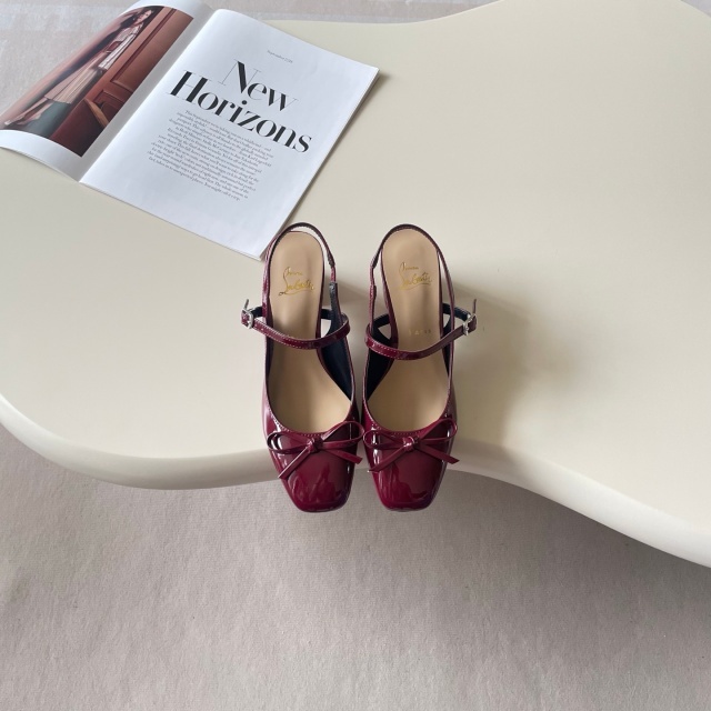 Fashion Leather Square Toe Chunky Sandals