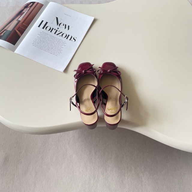 Fashion Leather Square Toe Chunky Sandals