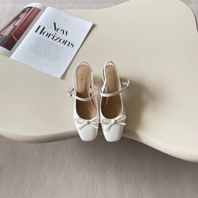 Fashion Leather Square Toe Chunky Sandals