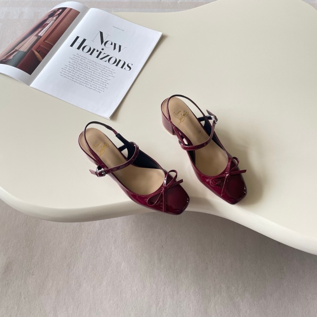 Fashion Leather Square Toe Chunky Sandals