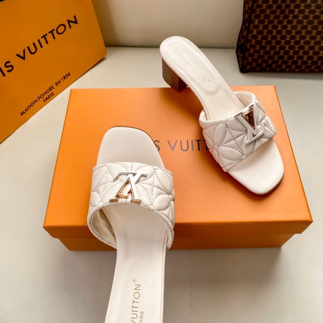 Fashion Logo Leather Women Chunky Sandals
