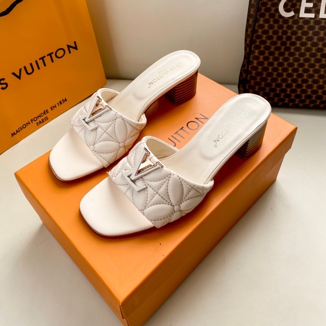 Fashion Logo Leather Women Chunky Sandals