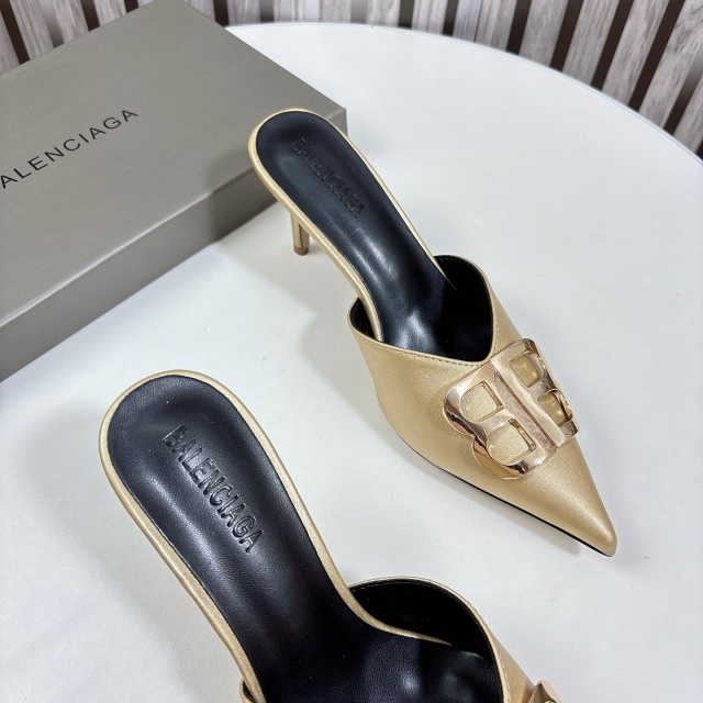 Fashion Logo Pointed Toe High Heeled Sandals