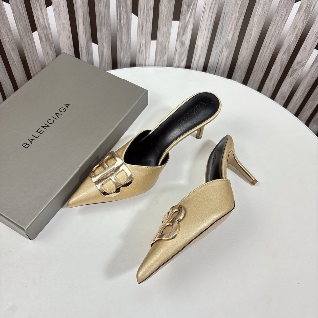 Fashion Logo Pointed Toe High Heeled Sandals