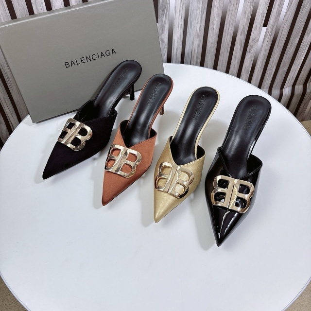 Fashion Logo Pointed Toe High Heeled Sandals