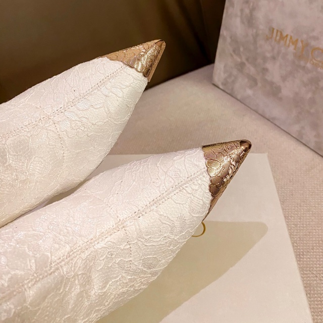 Lace Pointed Toe High Heeled Boots