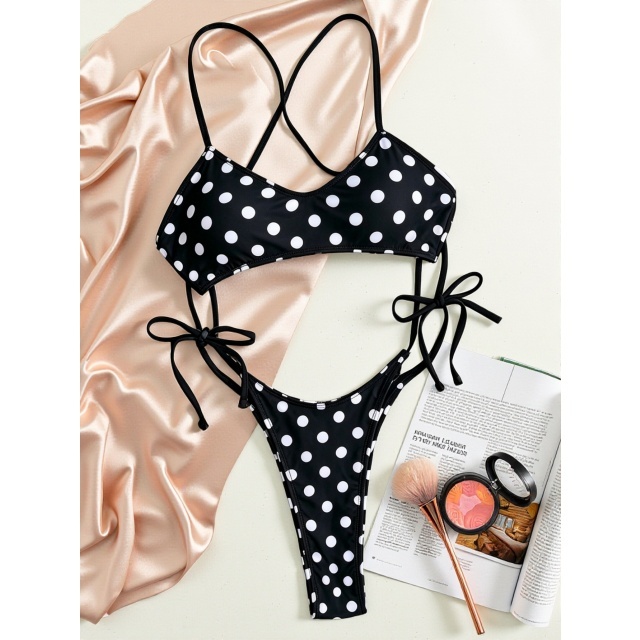 Backless Hollow Out Laced-up One Piece Swimsuit