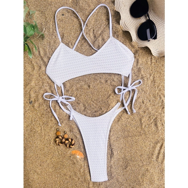 Backless Hollow Out Laced-up One Piece Swimsuit