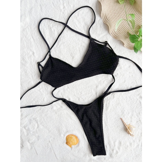 Backless Hollow Out Laced-up One Piece Swimsuit