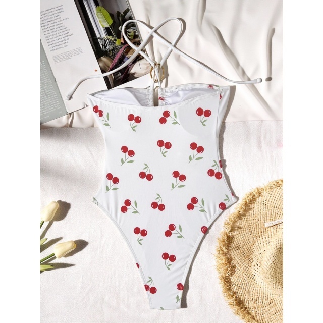 Halter Hollow Out One Piece Swimsuit