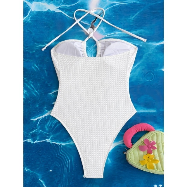 Halter Hollow Out One Piece Swimsuit