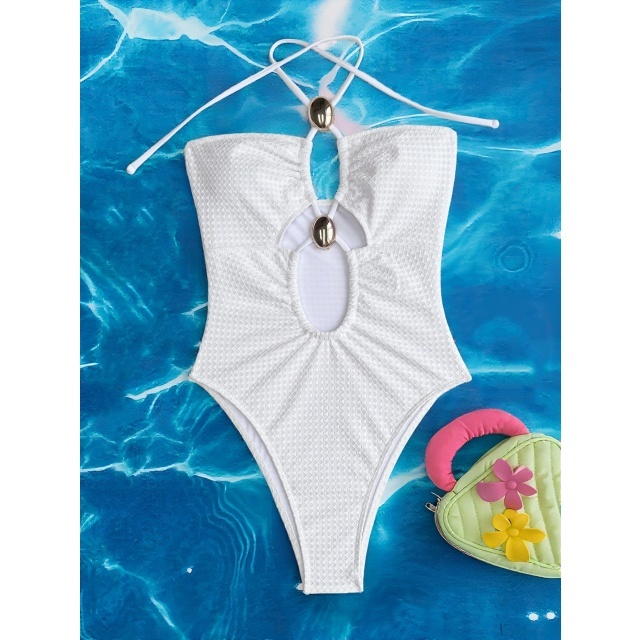 Halter Hollow Out One Piece Swimsuit