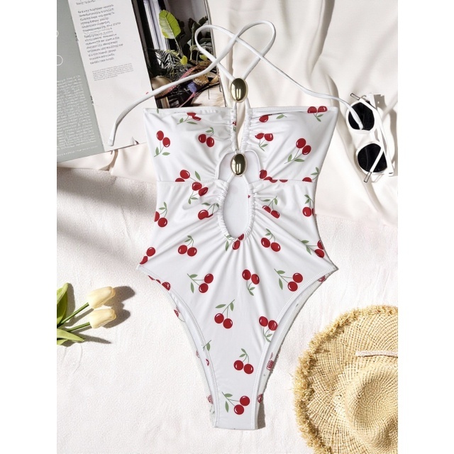 Halter Hollow Out One Piece Swimsuit