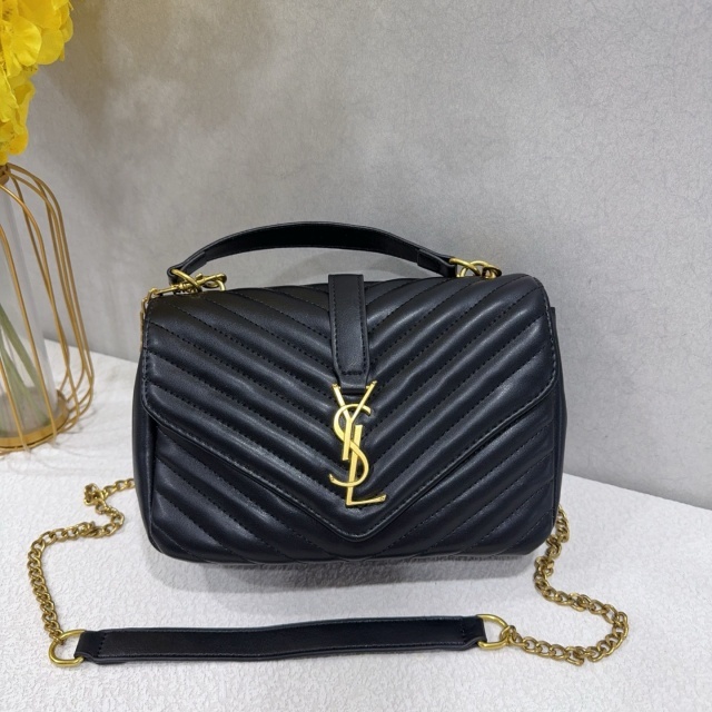 Metal Logo Leather Messenger Bags