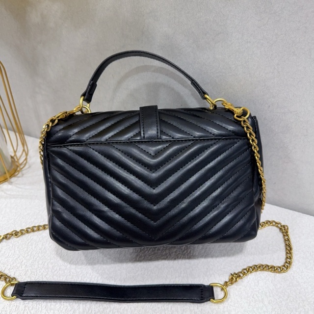Metal Logo Leather Messenger Bags