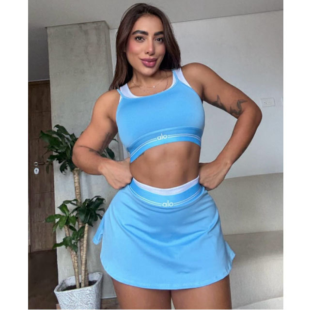 Fashion Sport Women Shorts Skirt Set