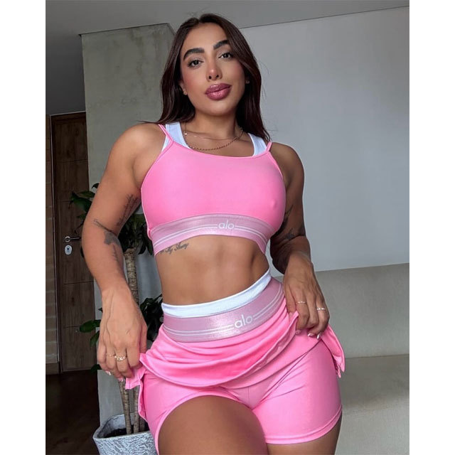 Fashion Sport Women Shorts Skirt Set