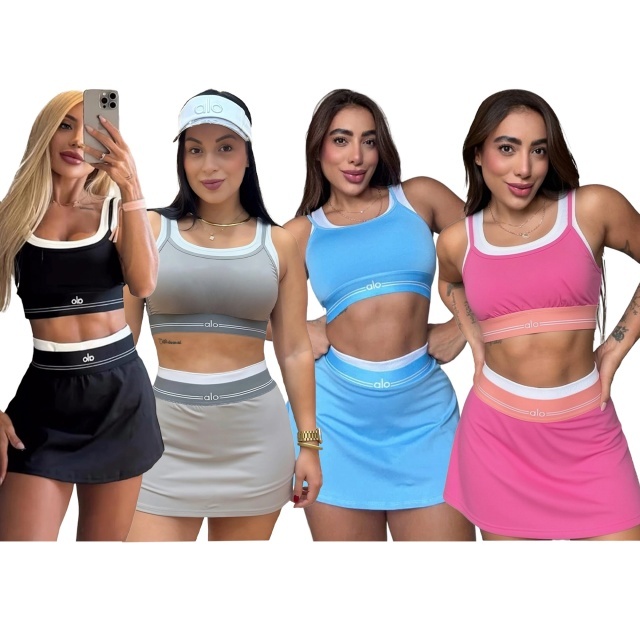 Fashion Sport Women Shorts Skirt Set