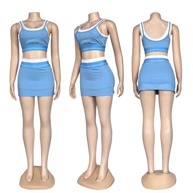 Fashion Sport Women Shorts Skirt Set