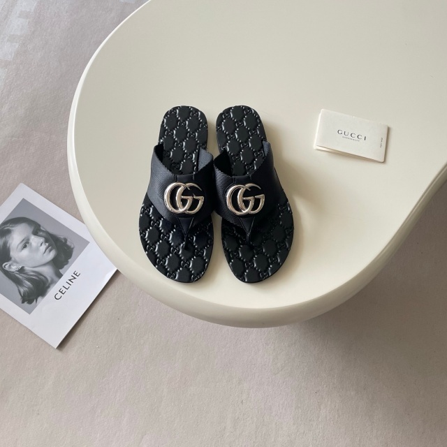 Metal Logo Unisex Fashion Flat Slides
