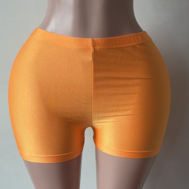Candy Color High Elastic Fitted Shorts