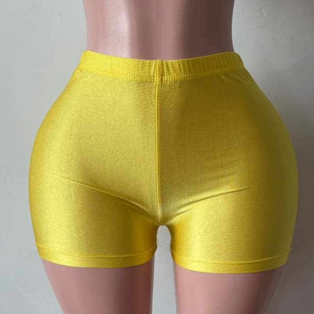 Candy Color High Elastic Fitted Shorts
