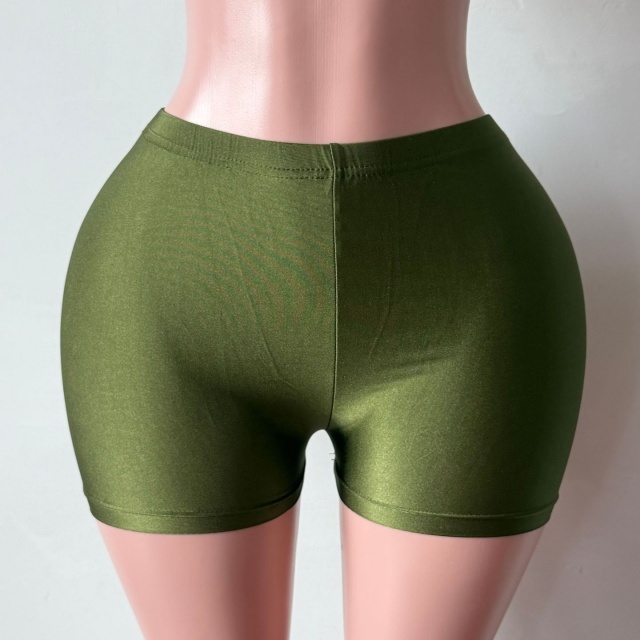 Candy Color High Elastic Fitted Shorts