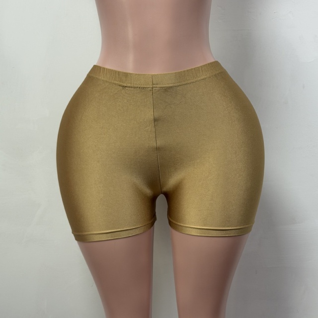 Candy Color High Elastic Fitted Shorts