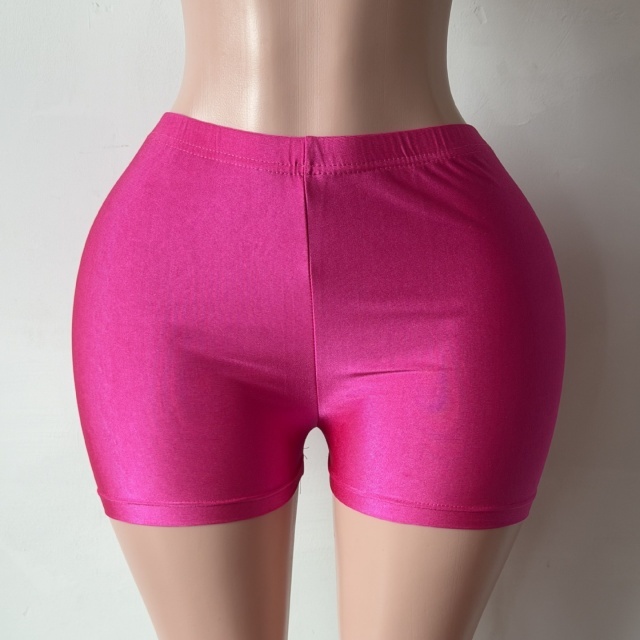 Candy Color High Elastic Fitted Shorts