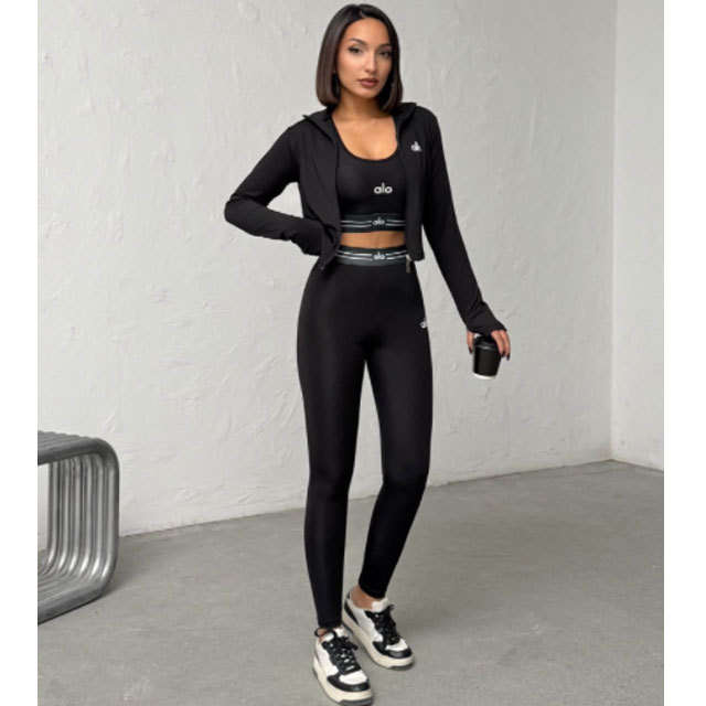 Fashion High Waist 3 Piece Tracksuit Set