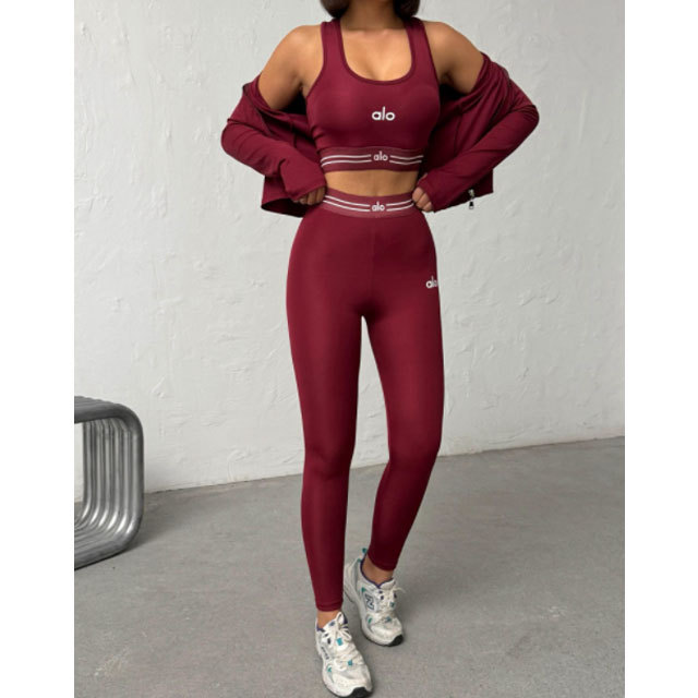 Fashion High Waist 3 Piece Tracksuit Set
