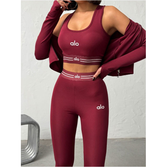 Fashion High Waist 3 Piece Tracksuit Set