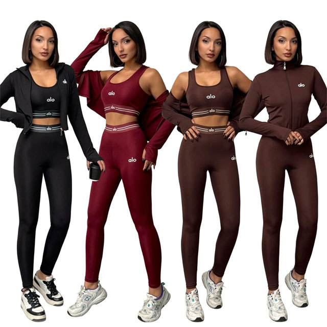 Fashion High Waist 3 Piece Tracksuit Set