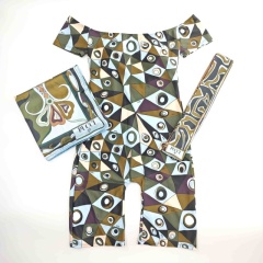 Romper with headscarf & scarf