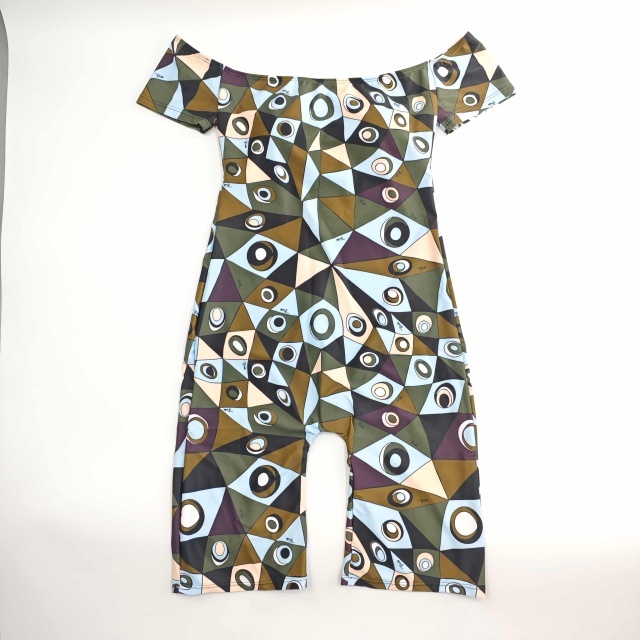 Off Shoulder Strapless Printed Fitted Romper