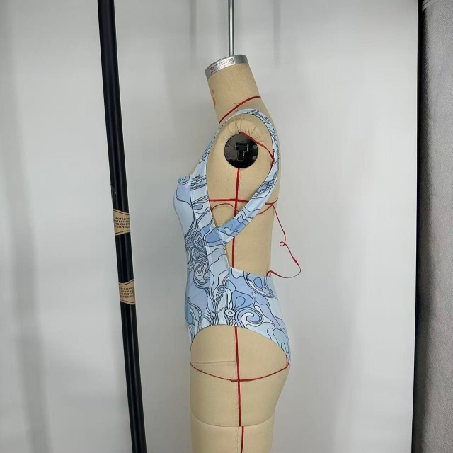 Backless Beachwear One Piece Swimsuit with Scarf