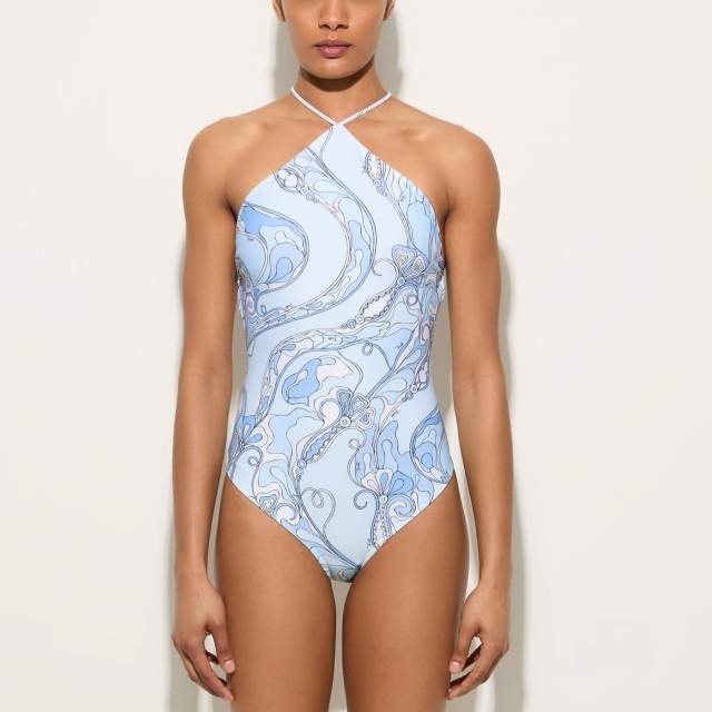 Halter Criss-cross Backless One Piece Swimsuit
