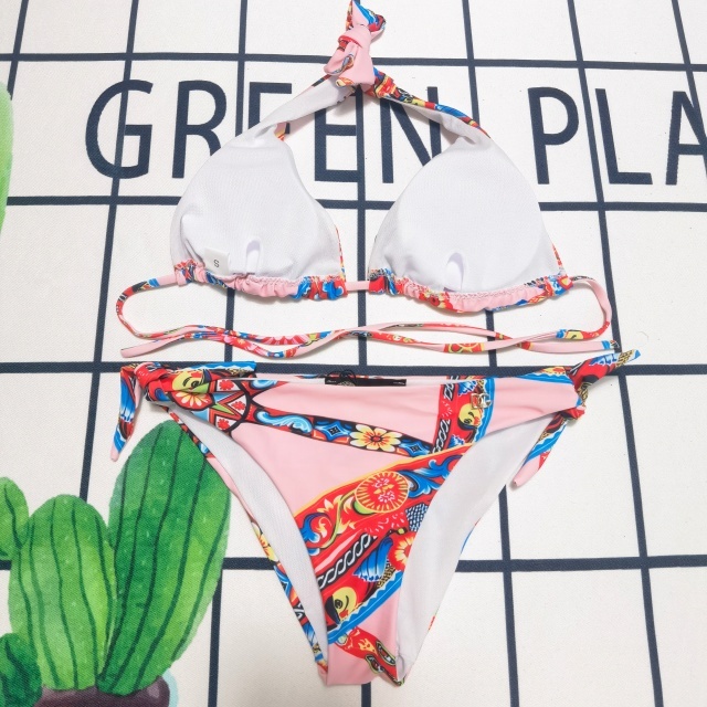 Printed Fashion Strappy Bikini Set