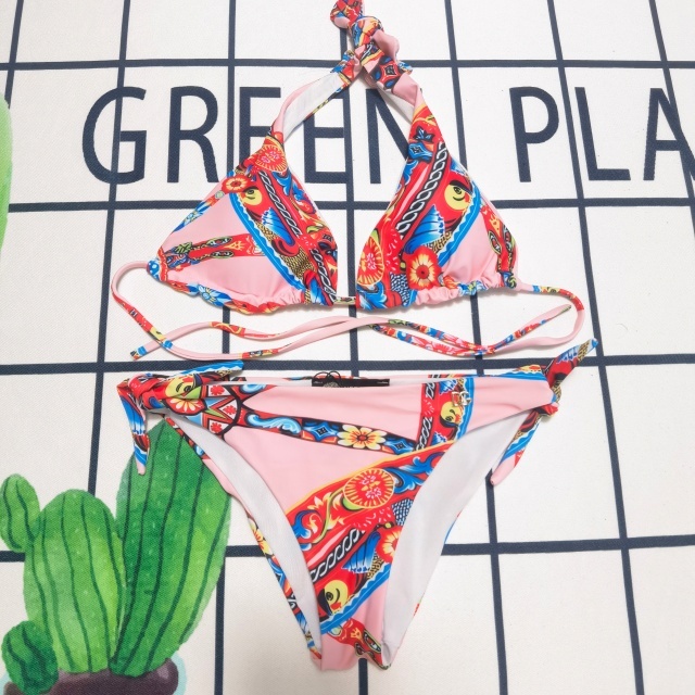 Printed Fashion Strappy Bikini Set