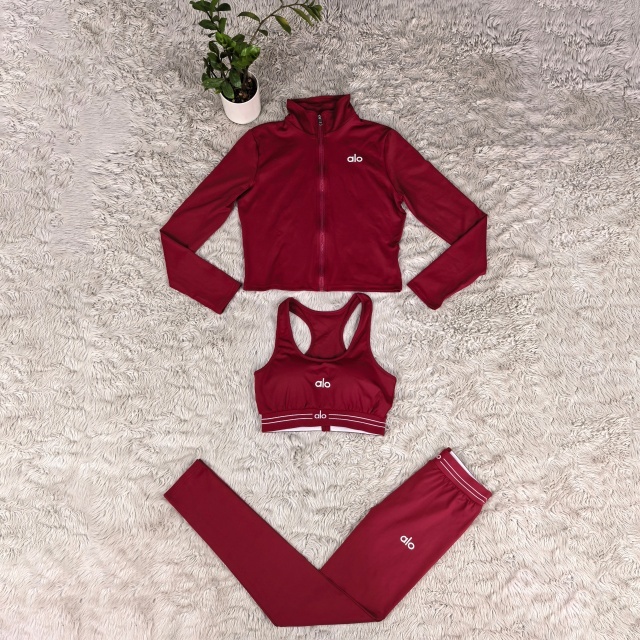 Fashion High Waist 3 Piece Tracksuit Set