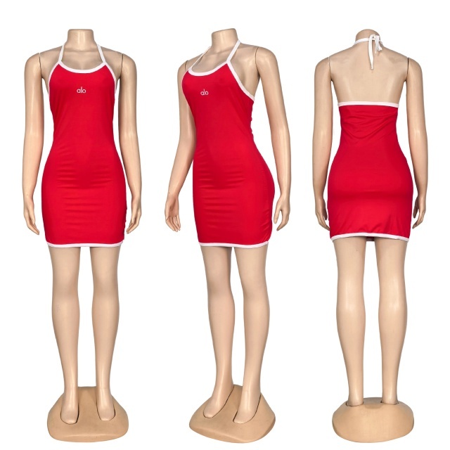 Fashion Embroidery Halter Tennis Dress