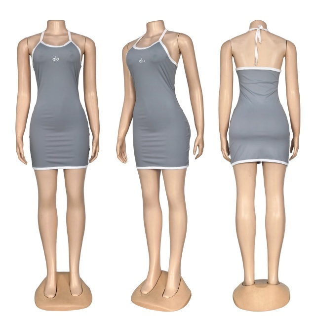 Fashion Embroidery Halter Tennis Dress
