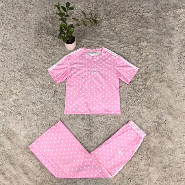 Fashion Embroidery Polka Dots Sport Two Piece Set