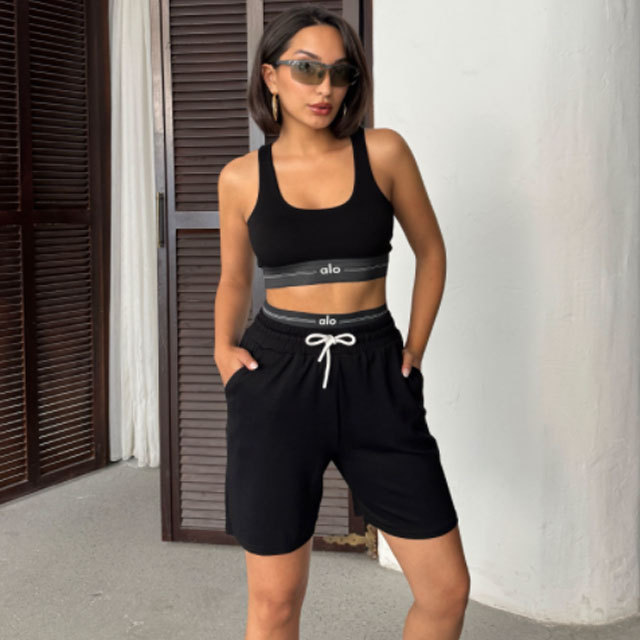 Fashion Embroidery Short Yoga Tracksuit Set